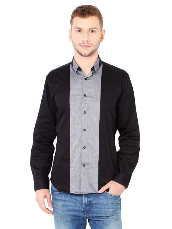 black cotton casual shirt