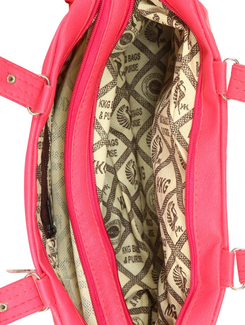 pink leatherette regular handbag - 14317266 - Standard Image - 2