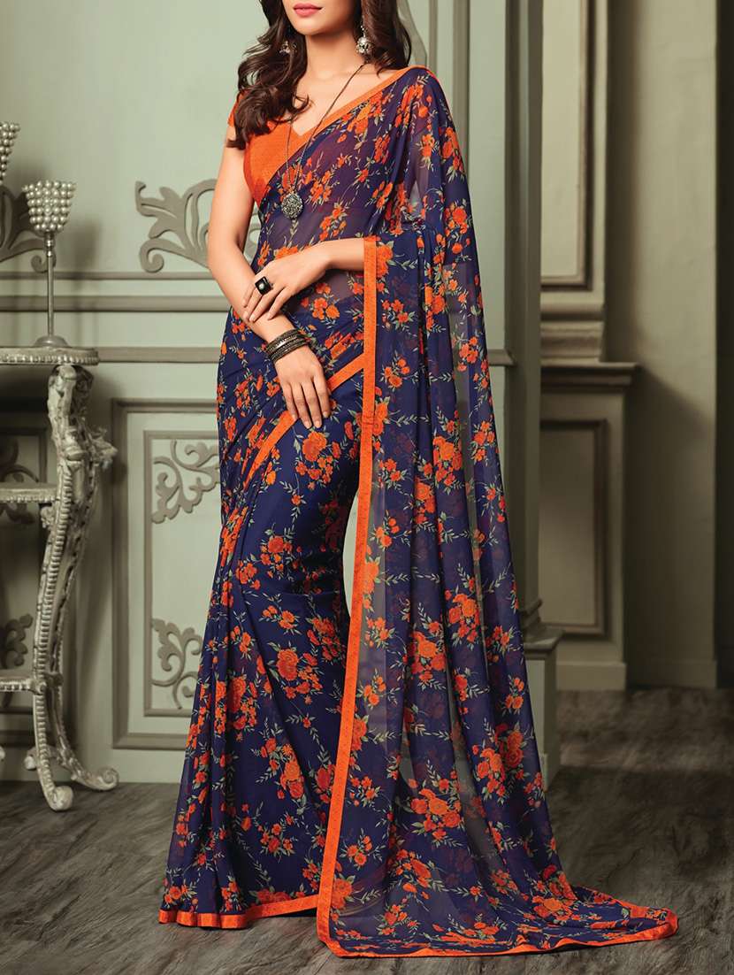 floral  printed saree with blouse