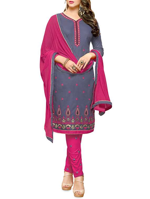 embroidered unstitched pant suit