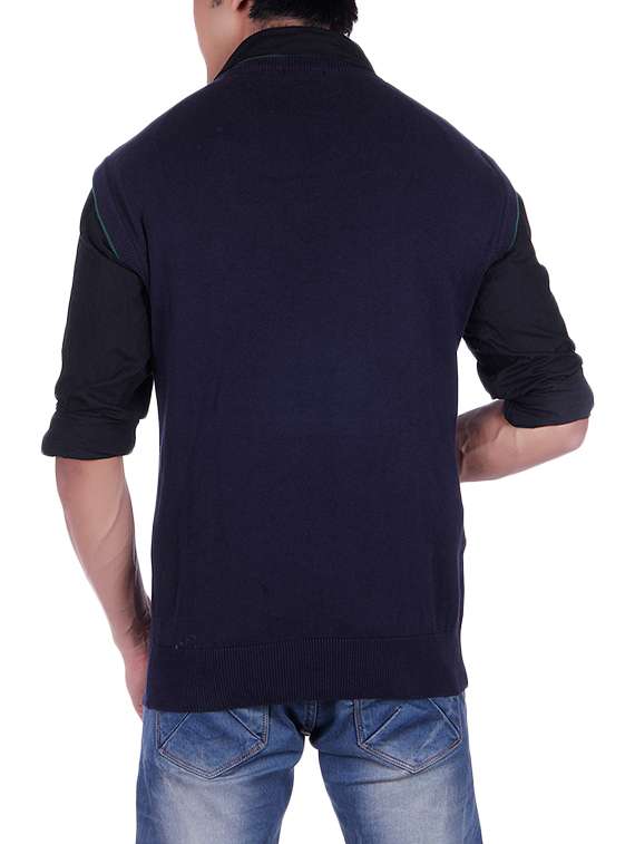 navy blue cotton pullover - 14319924 - Standard Image - 2