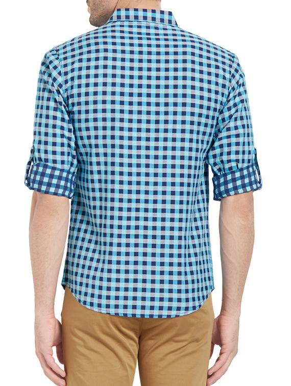 blue cotton casual shirt - 14321498 - Standard Image - 2