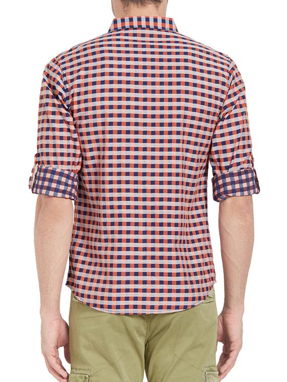 orange cotton casual shirt - 14321499 - Standard Image - 2