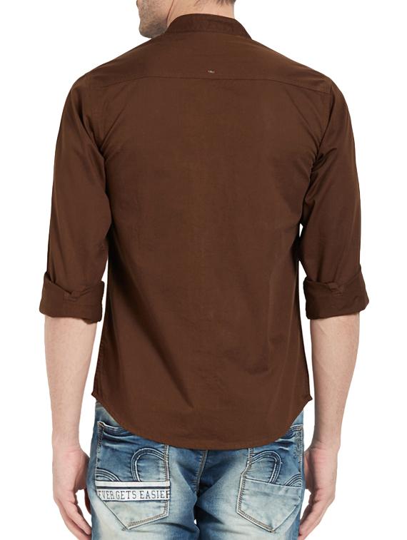 brown cotton casual shirt - 14321524 - Standard Image - 2