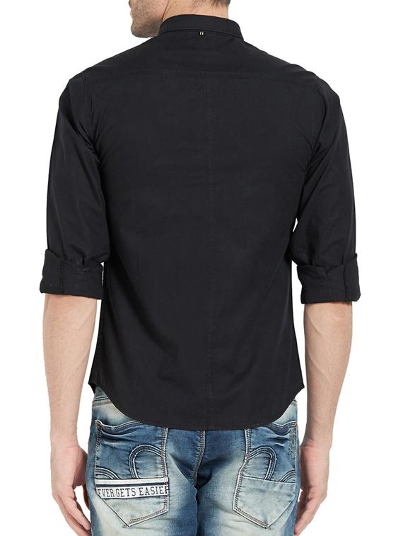 black cotton casual shirt - 14321529 - Standard Image - 2