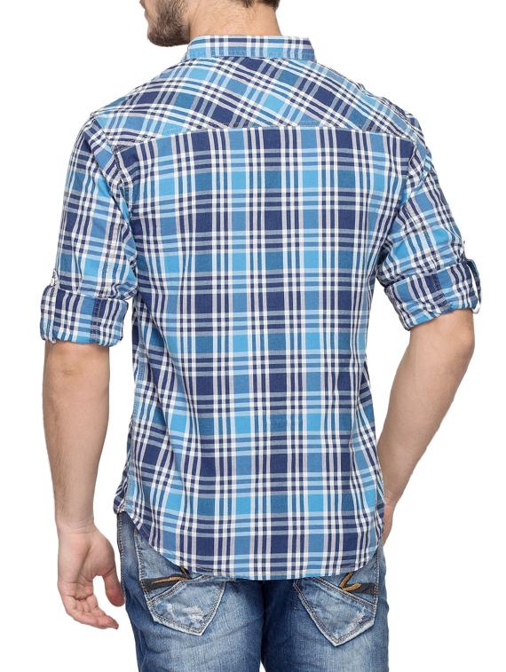 blue cotton casual shirt - 14321545 - Standard Image - 2