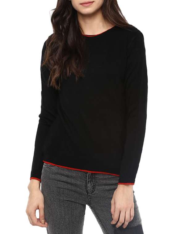 black woollen pullover