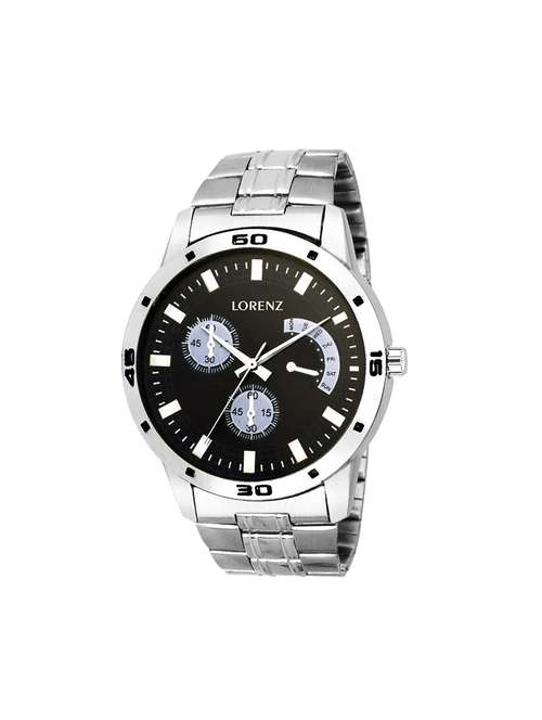 lorenz mk-1011n chrono style stainless steel men's analog watch