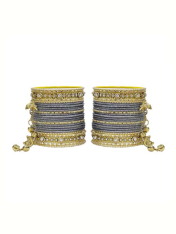 grey  gold tone bangle