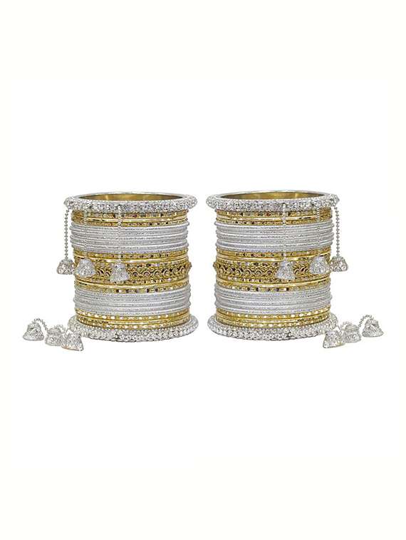 silver  gold tone bangle