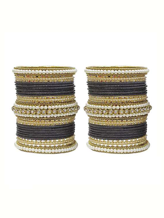 black   gold tone bangle