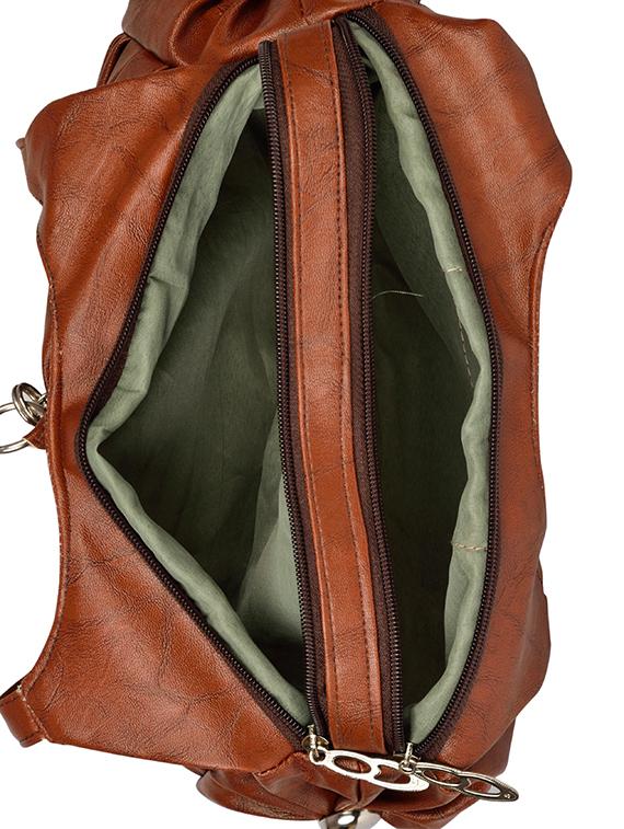 brown leatherette handbag - 14326444 - Standard Image - 2