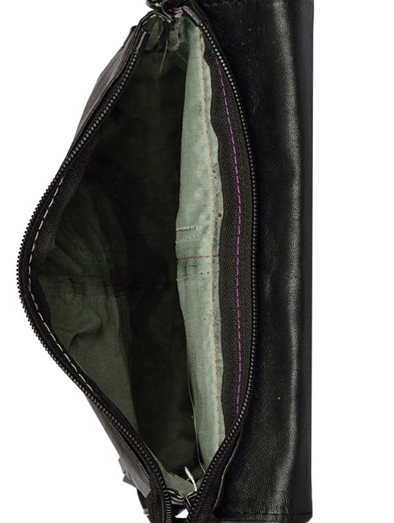 black leatherette regular sling bag - 14326460 - Standard Image - 2