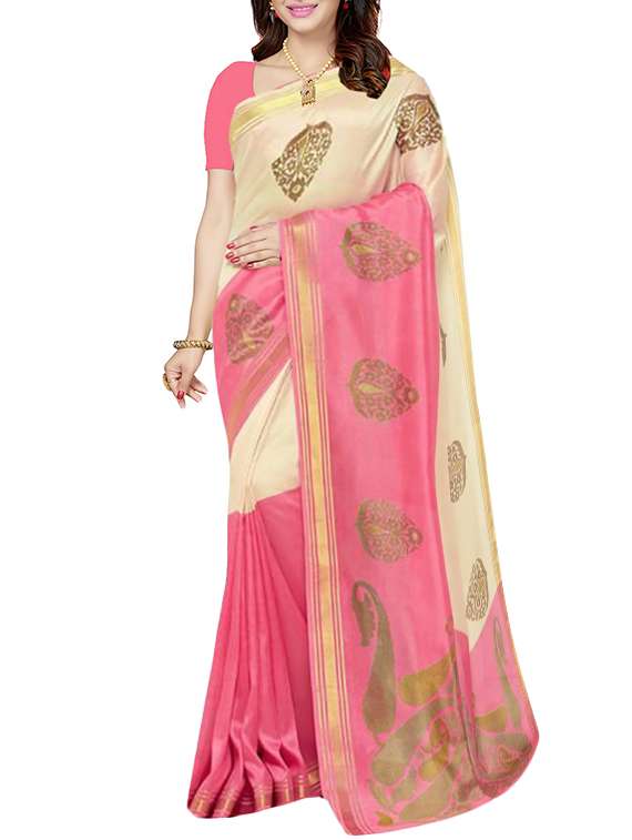 foil printed saree with blouse
