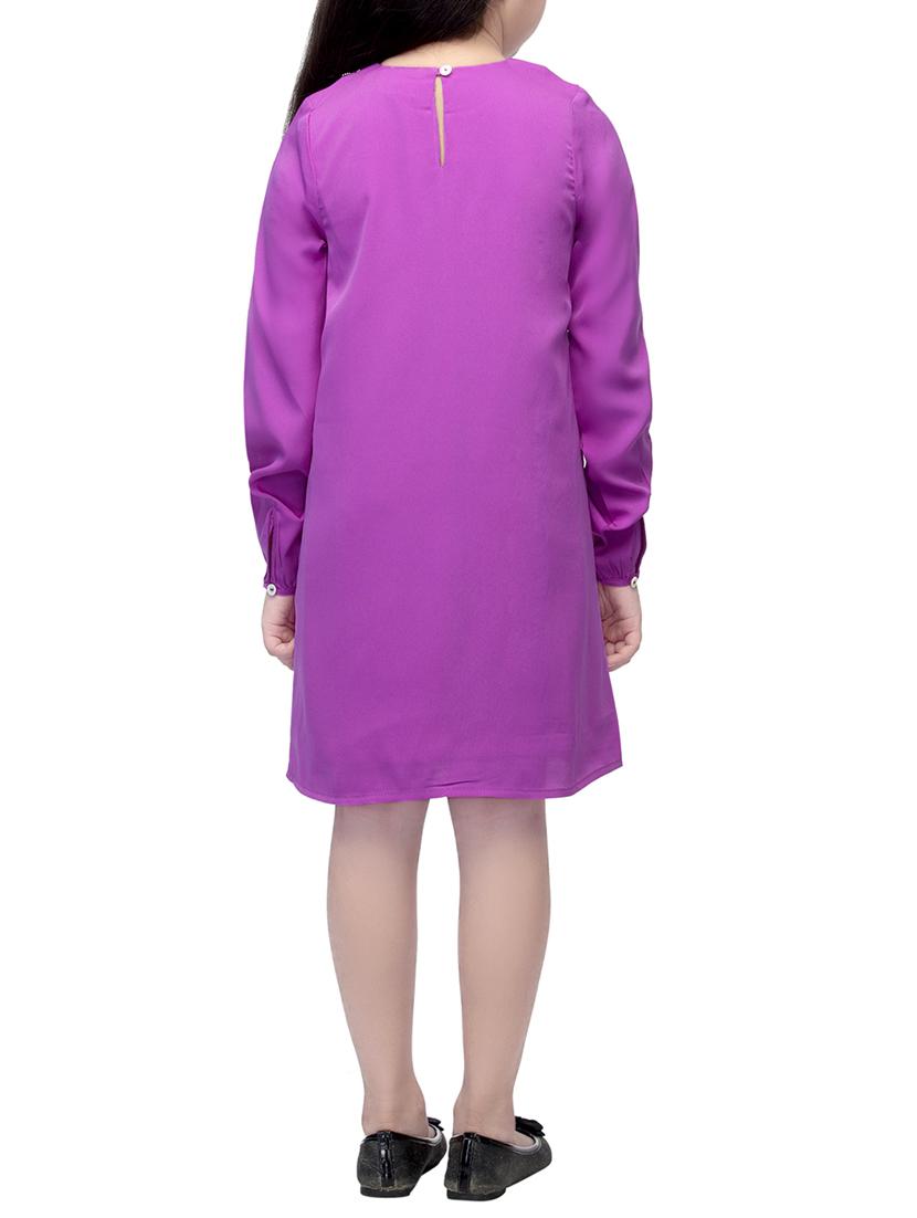 purple polyester frock - 14328245 - Standard Image - 2