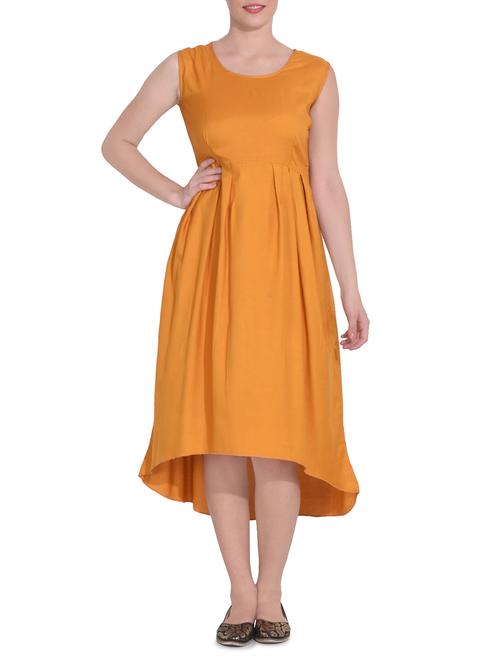 women's high low solid dress - 14329230 - Standard Image - 0