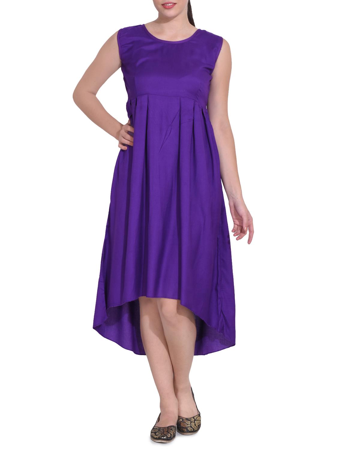 women's high low solid dress