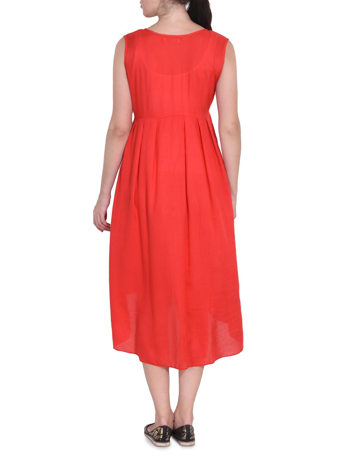 women's high low solid dress - 14329234 - Standard Image - 2