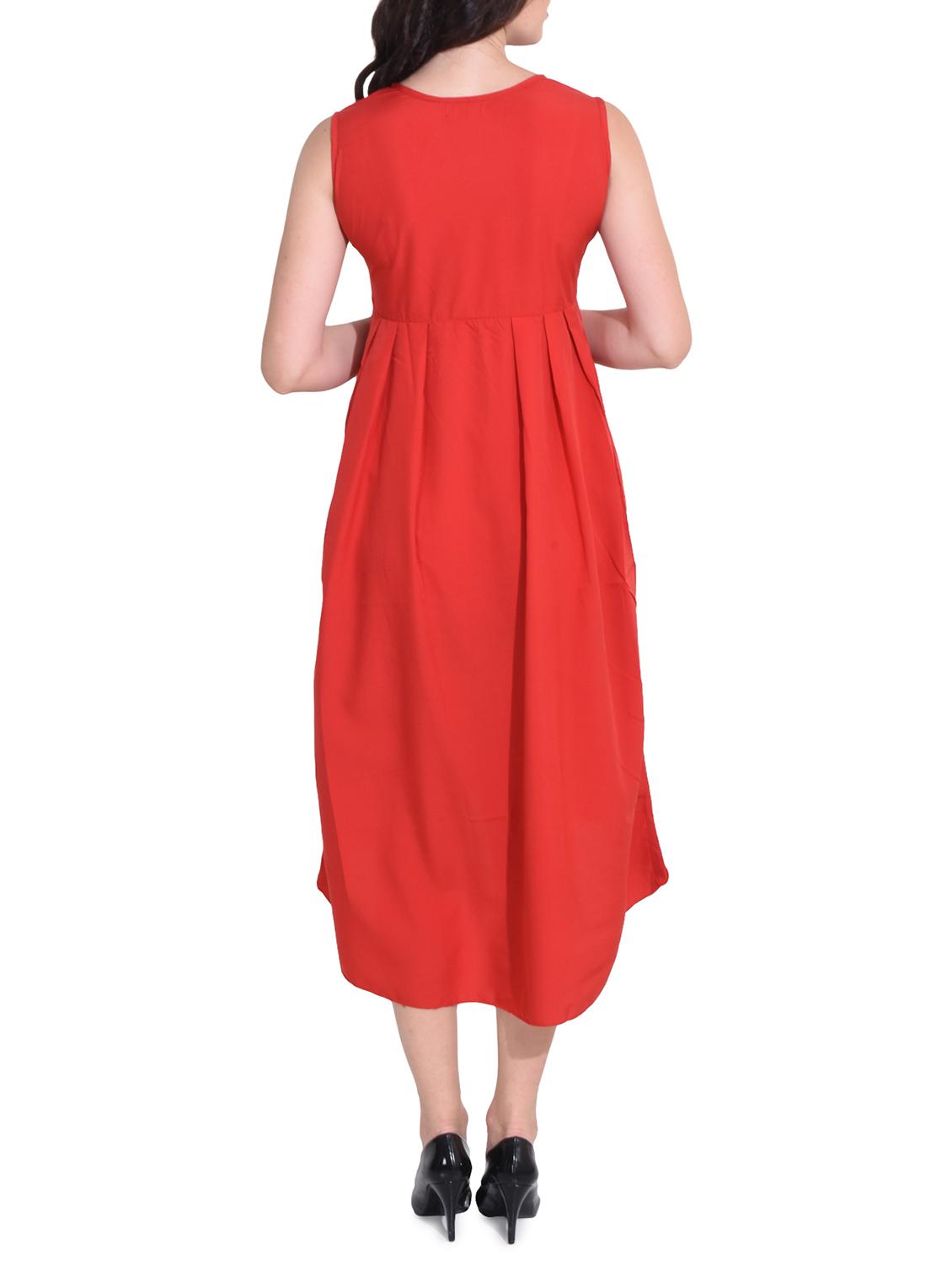 women's high low solid dress - 14329235 - Standard Image - 2