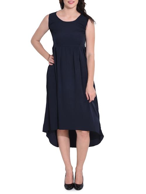 women's high low solid dress - 14329238 - Standard Image - 0