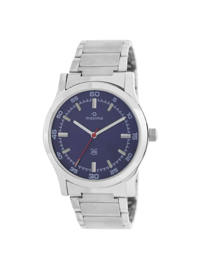 maxima blue dial watch for men - 20896cmgi