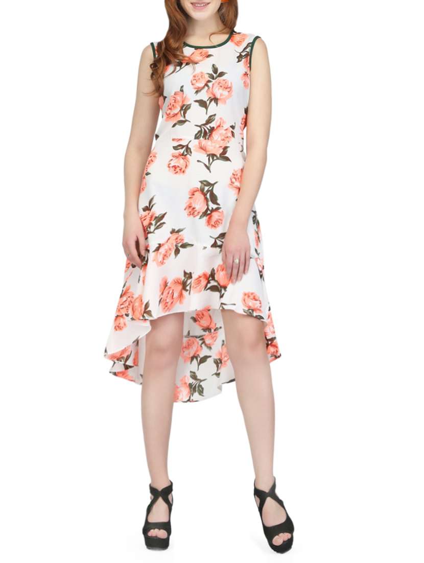 women's high low floral dress