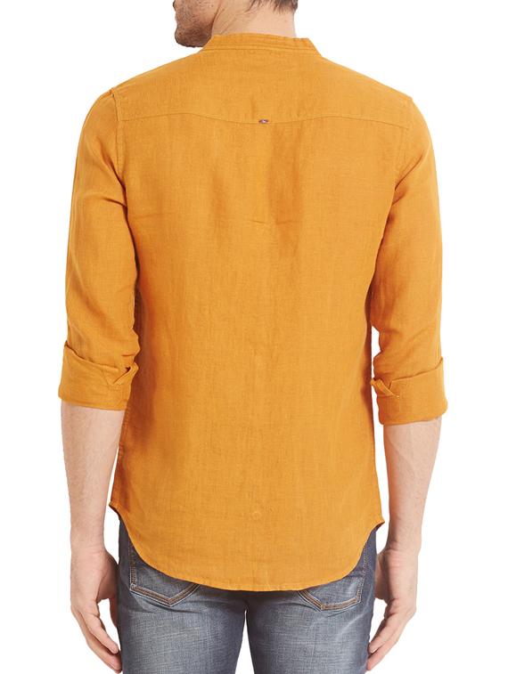 yellow linen casual shirt - 14332071 - Standard Image - 2