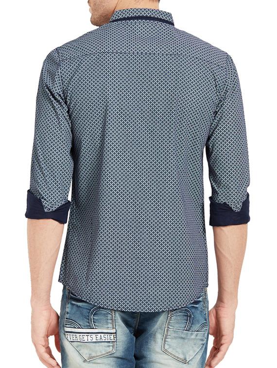 blue cotton casual shirt - 14332089 - Standard Image - 2