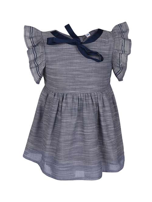 girls round neck cape sleeve frock - 14333867 -  Standard Image - 0