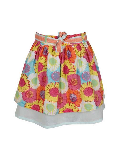 multi colored cotton flared skirt - 14333871 -  Standard Image - 0