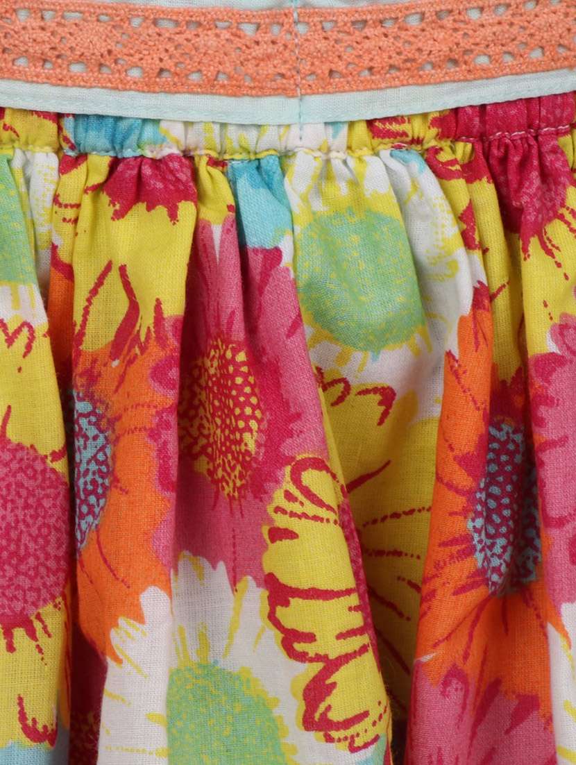 multi colored cotton flared skirt - 14333871 - Standard Image - 2