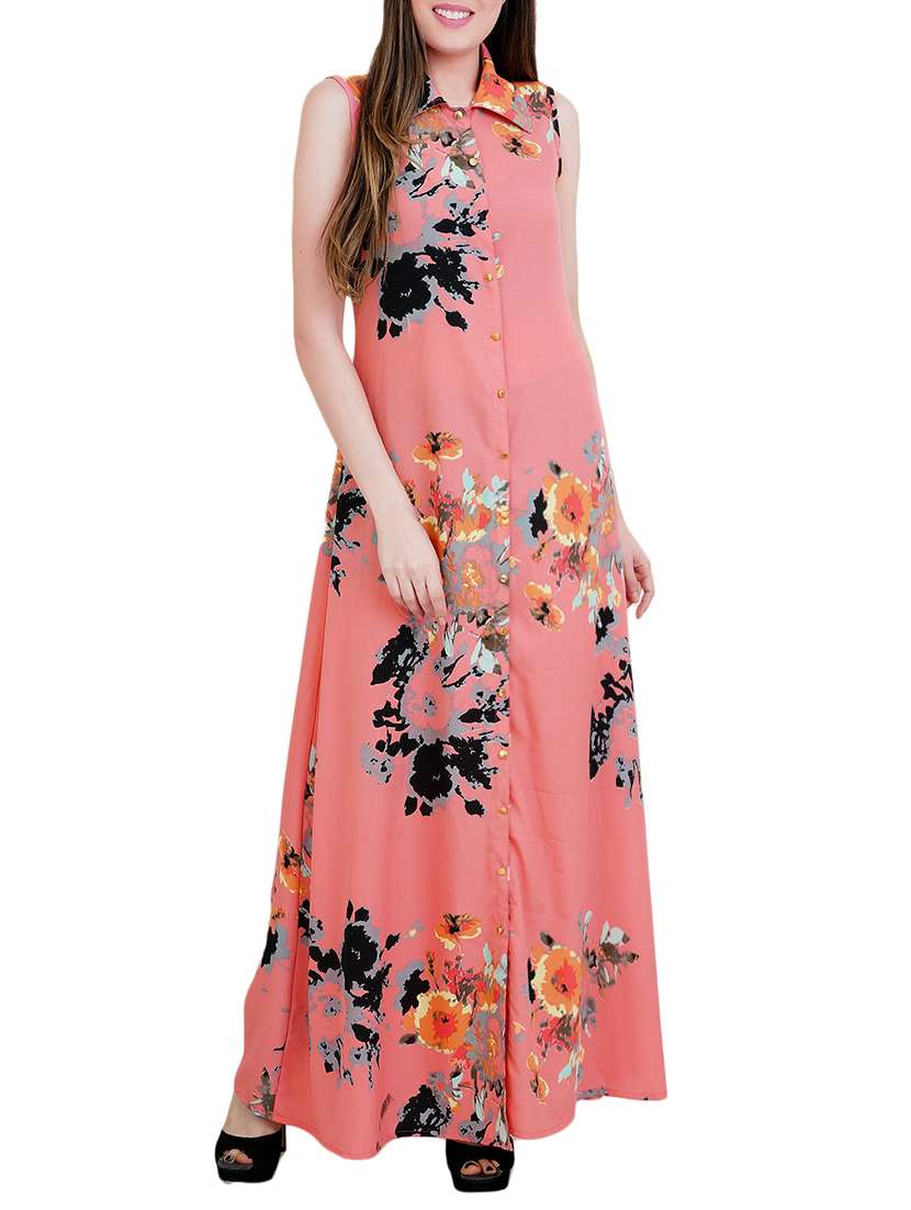 button up floral shirt dress