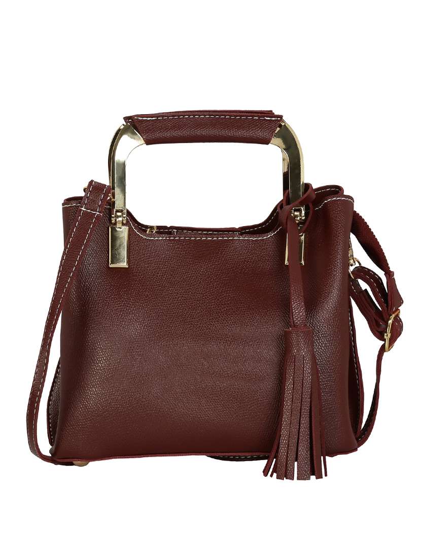 maroon rubber sling bag