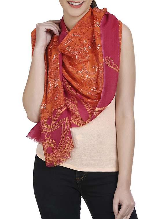 orange woollen stole