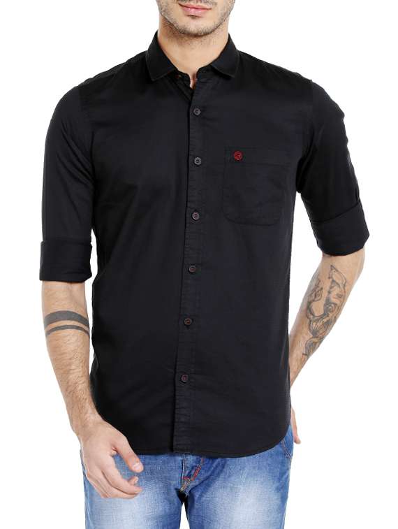 black cotton casual shirt