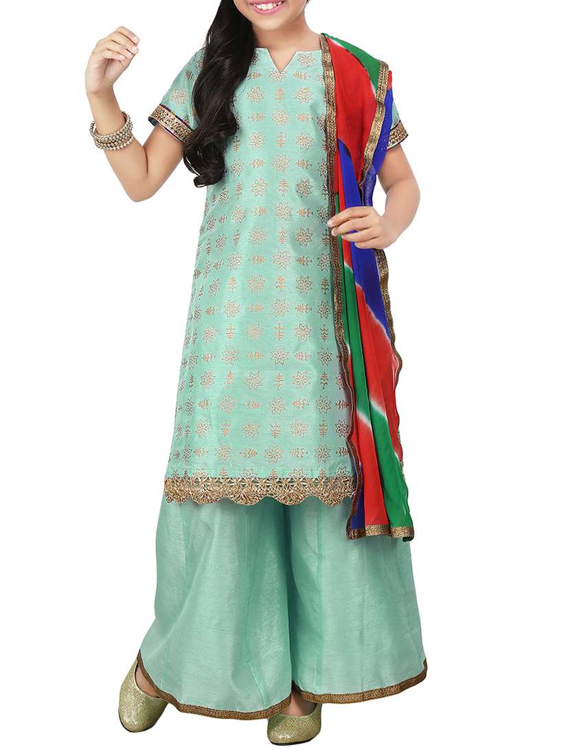 kaanchie nanggia green silk blend suit set