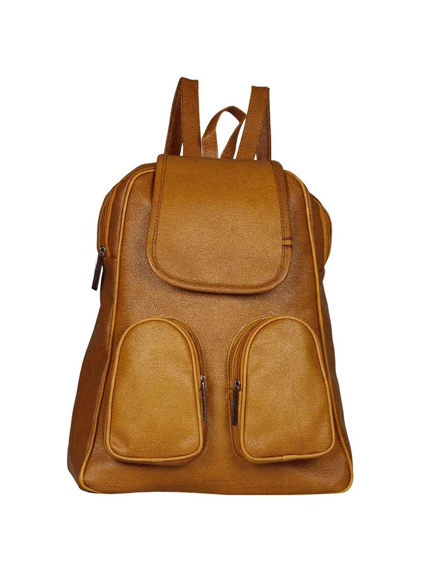 brown leatherette  regular backpack