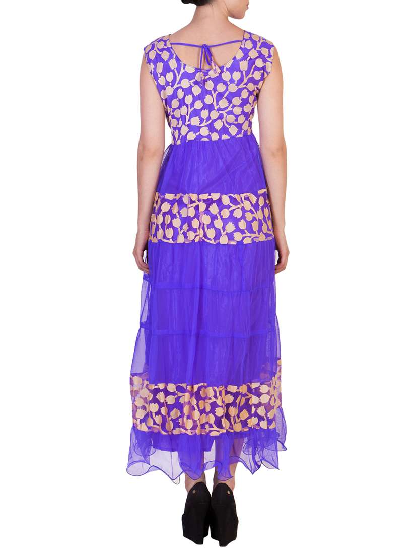 blue net flared dress material - 14348431 -  Standard Image - 2