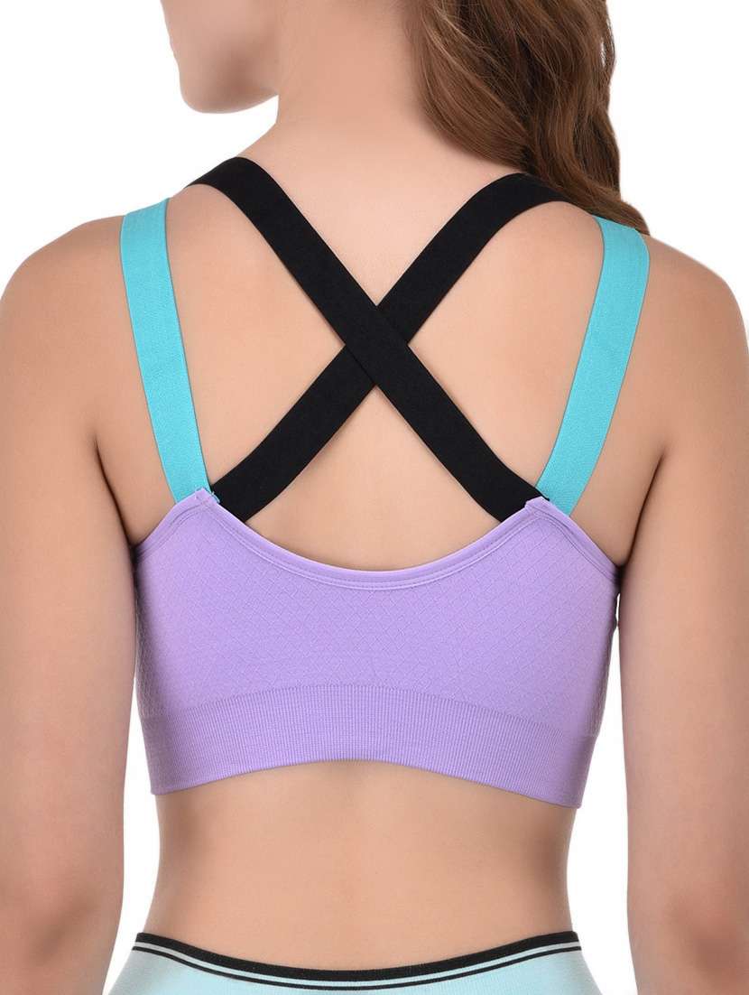 purple nylon sports bra - 14349056 - Standard Image - 2