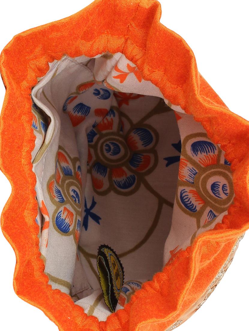 orange silk ethnic potli - 14349316 - Standard Image - 2