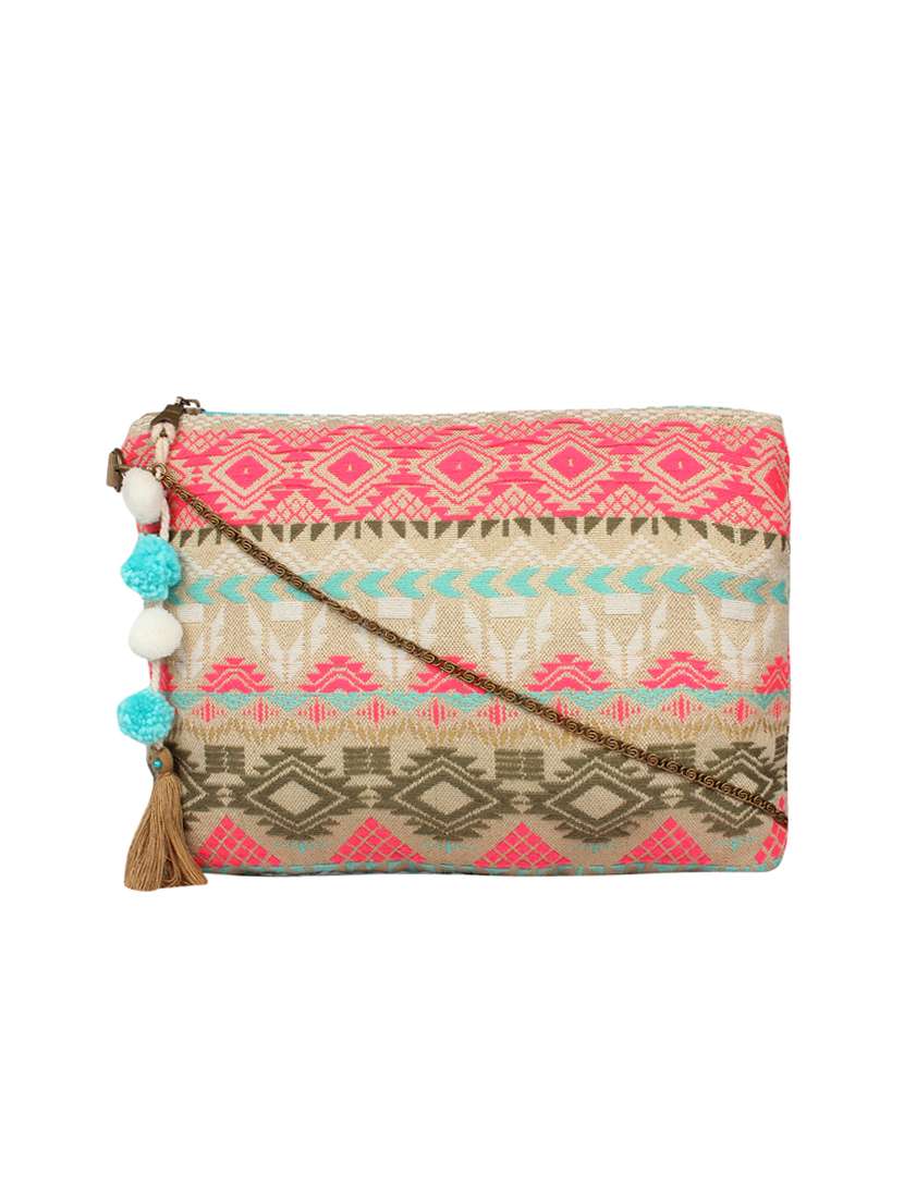 multi colored cotton sling bag