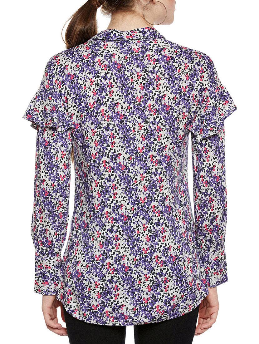 blue printed viscose shirt - 14349939 - Standard Image - 2