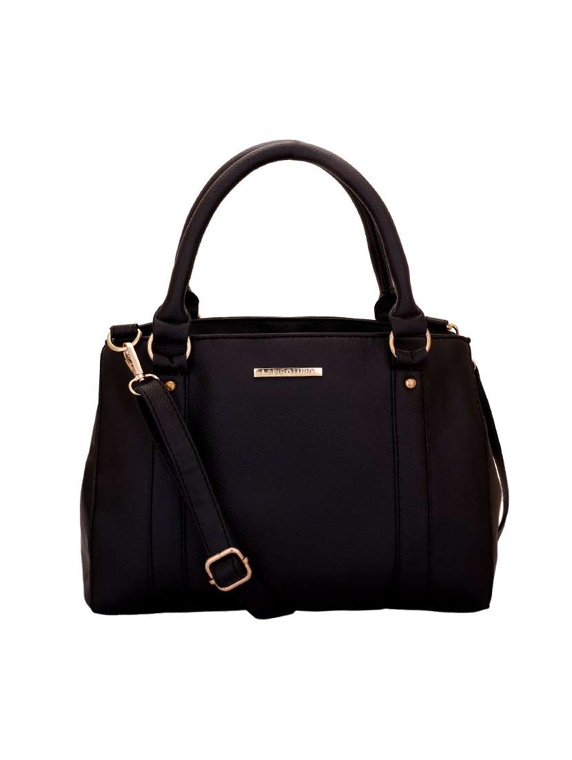 black leatherette regular handbag - 14350223 - Zoom Image - 0