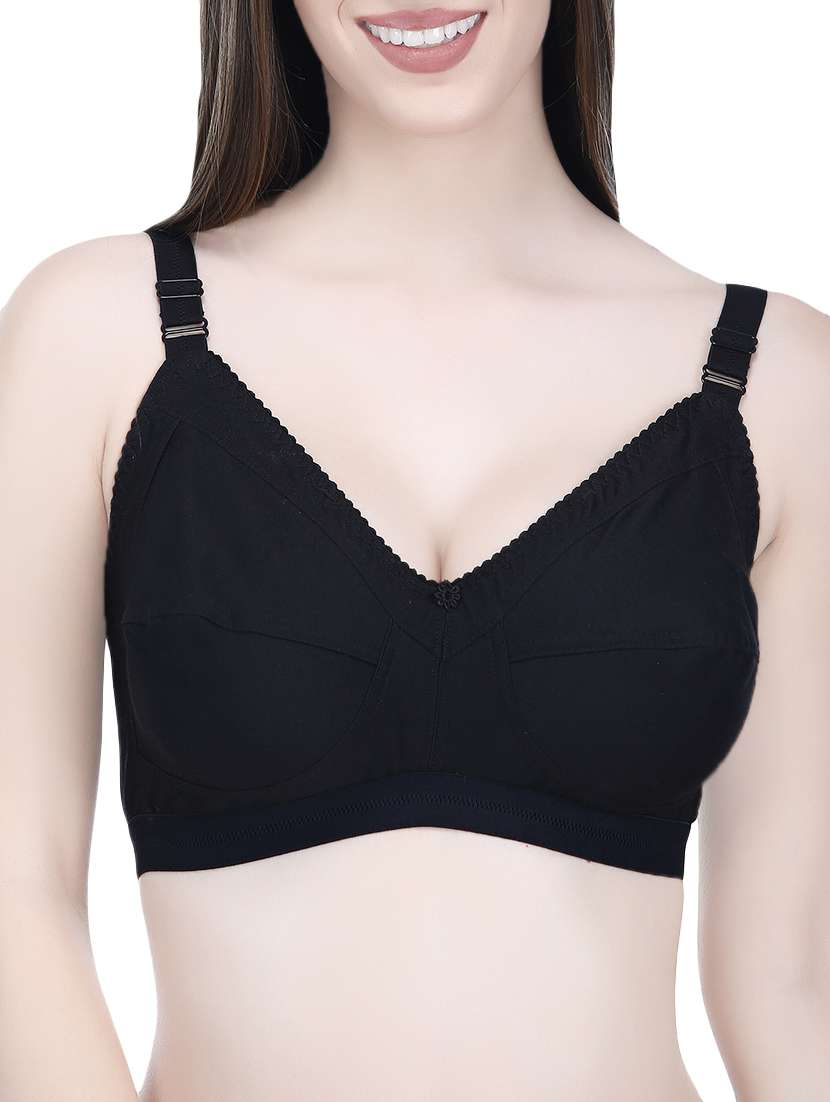 floral patch solid bra 