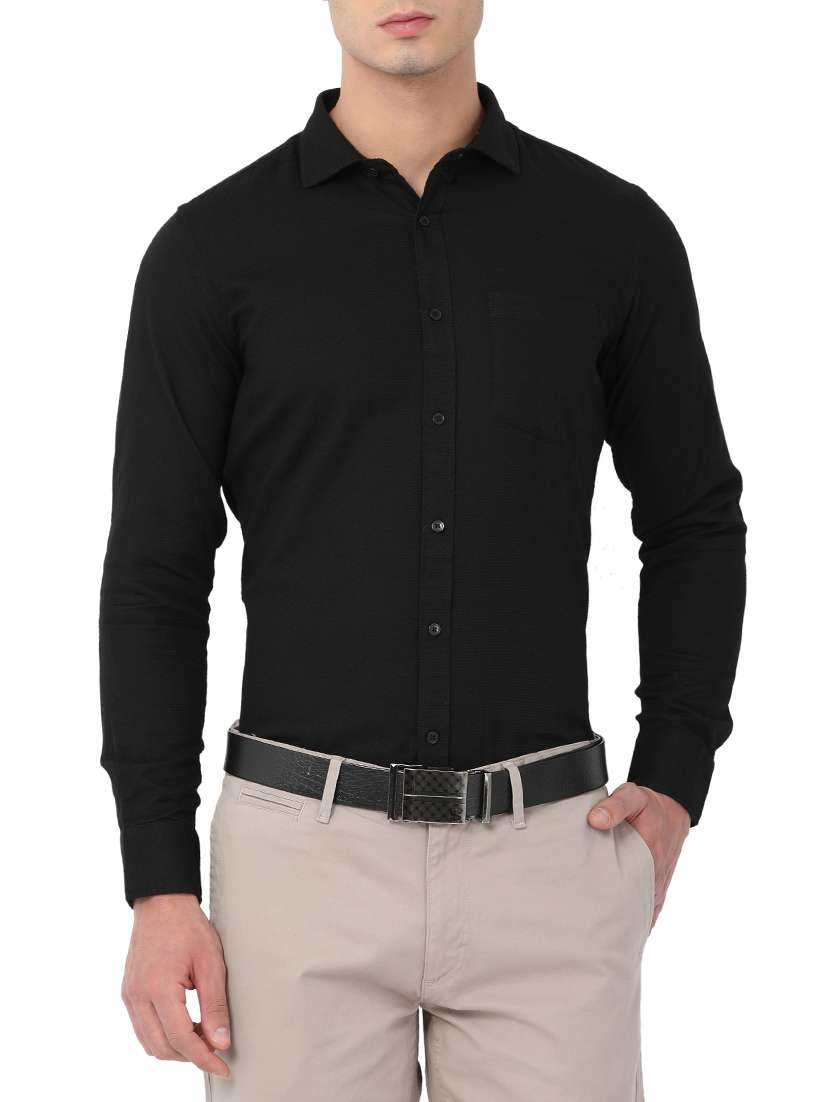 black cotton formal shirt
