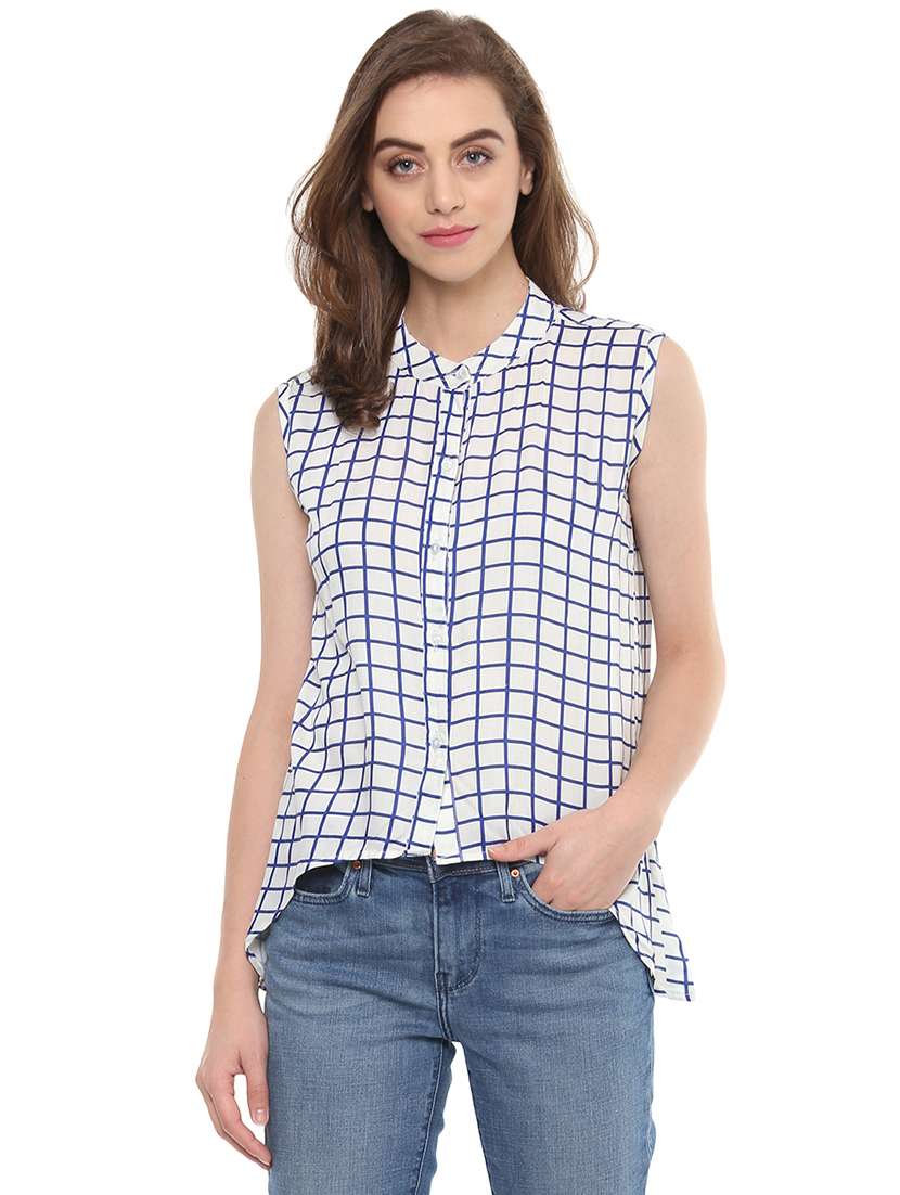 white crepe casual top