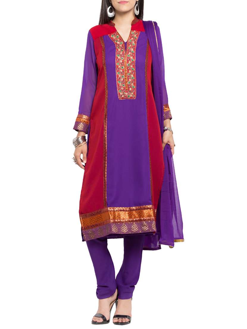 embroidered churidaar suit set