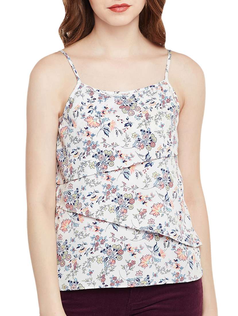 floral layered cami neck top