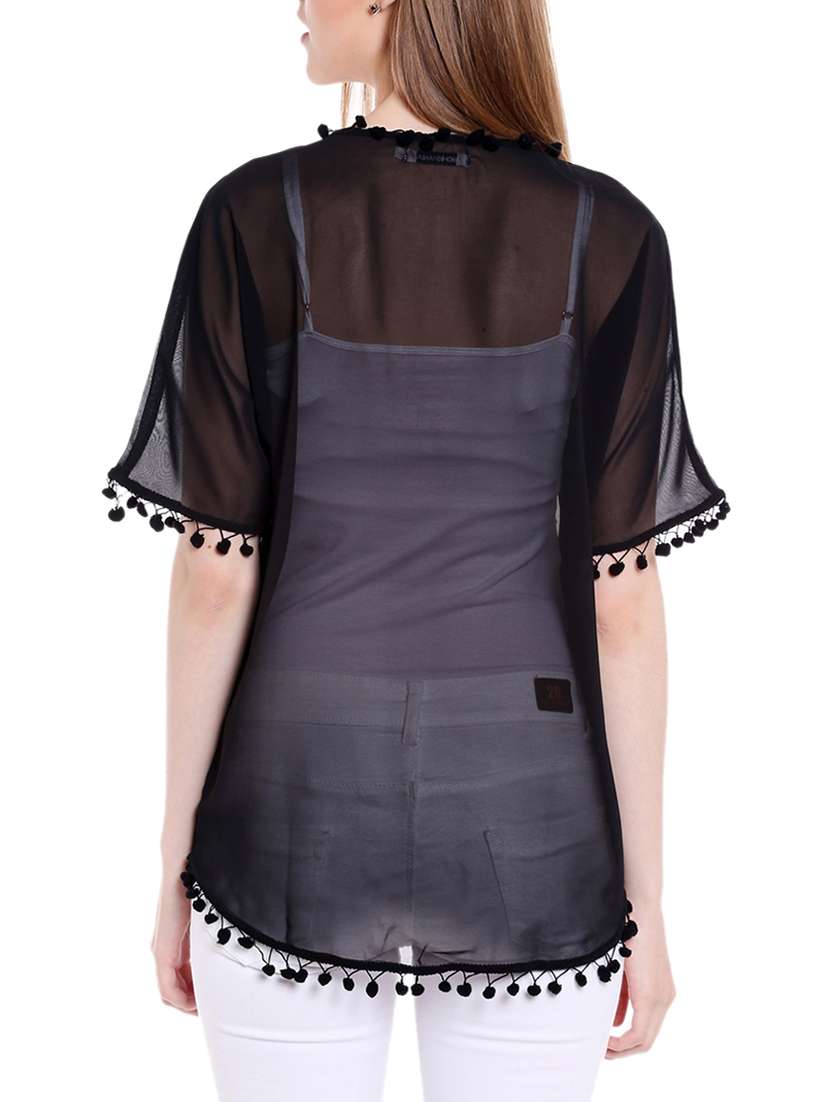 black asymmetric shrug - 14355506 - Standard Image - 2