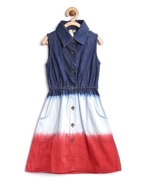 girls collared sleeveless frock - 14358840 - Standard Image - 0